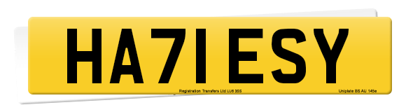 Registration number HA71 ESY